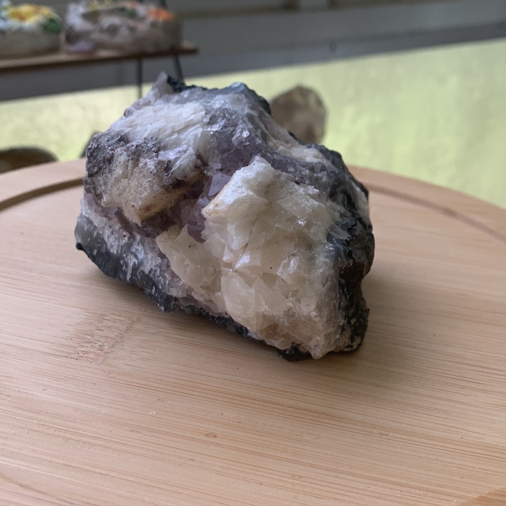 Brazilian Amethyst and calcite crystal